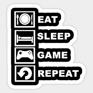 Eat Sleep Game Repeat Sticker